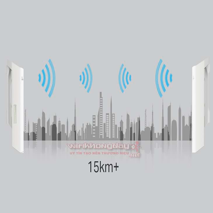 Wifi doanh nghiệp Tp-Link CPE510 Wifi doanh nghiệp Tp-Link CPE510 khoảng cách phát wifi từ hai điểm lắp đặt CPE510 lên đến 15Km